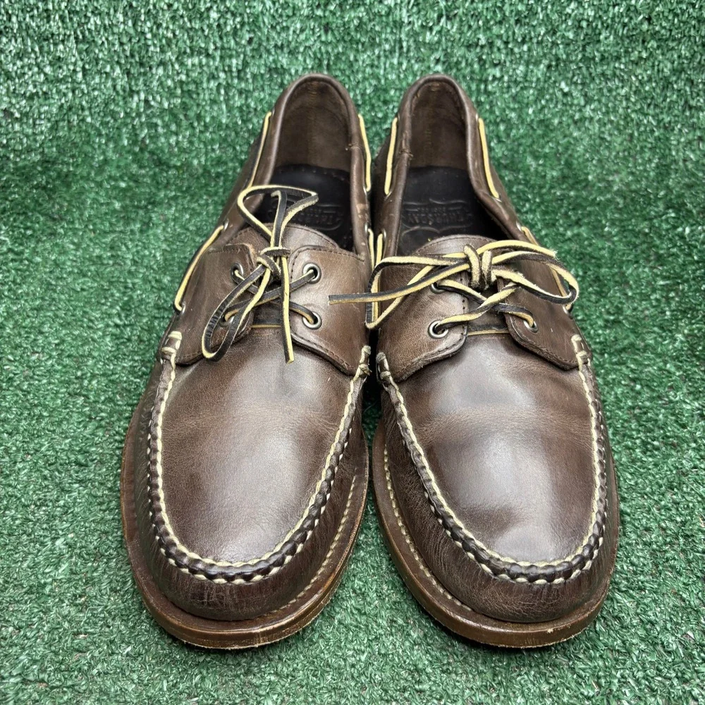 Thursday Boot Co. Everyday Handcrafted Leather Moc Boat Shoes Brown Mens Sz 10.5
